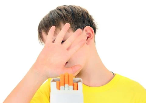 Kid refuses Cigarettes Stock Photos