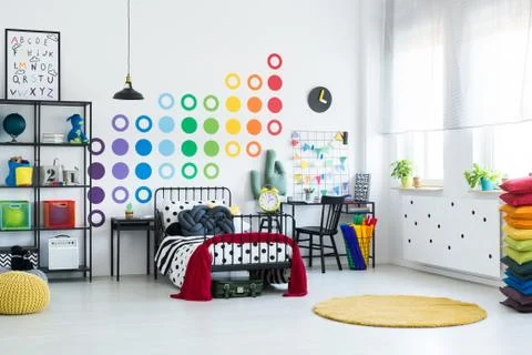 Kid room with dots pattern Stock Photos