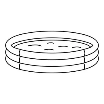 Kid round pool icon, outline style 스톡 일러스트