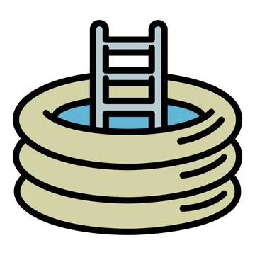 Kid rubber pool icon, outline style 스톡 일러스트