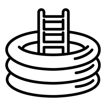 Kid rubber pool icon, outline style 스톡 일러스트