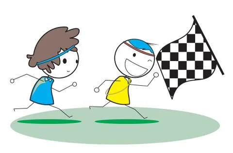 Kid run Stock Illustration