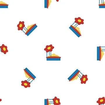 Kid sand box pattern seamless vector Stock Illustration