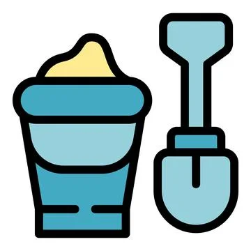 Kid sand bucket icon vector flat Stock Illustration