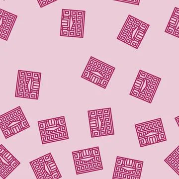 Kid school building line vector seamless pattern Ilustración de archivo
