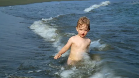 The kid at the sea Stock Footage 92736381