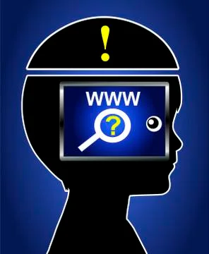 Kid Searching the Net Stock Illustration