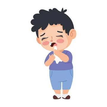 Kid sick with flu Stock-Illustration