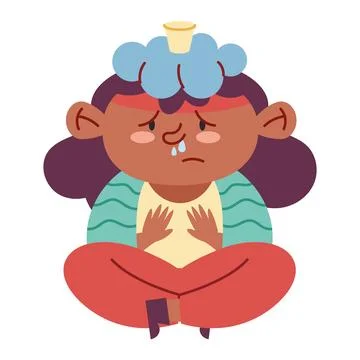 Kid sick with flu Stock-Illustration