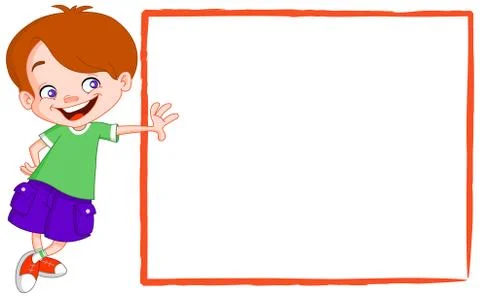 Kid with sign Illustrazione stock