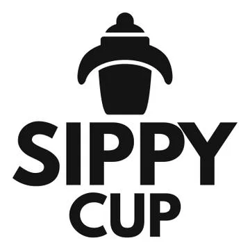 Kid sippy cup logo, simple style Illustration