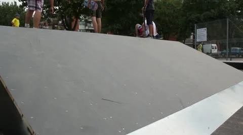 Kid in a sk8 park Stock Footage 11431131