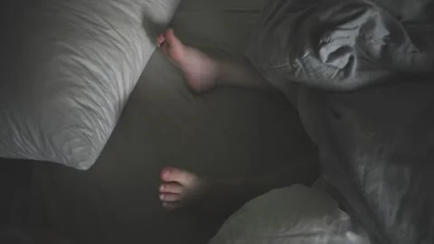 Kid Sleeping close up feet Stock Footage 241748870