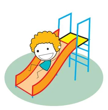 Kid sliding Stock Illustration