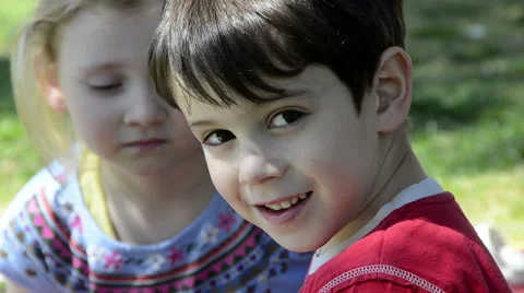 Kid smiling slow motion Stock Footage 48427595