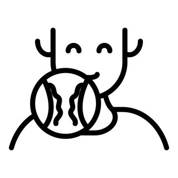 Kid smiling tonsillitis icon, outline style Stock Illustration