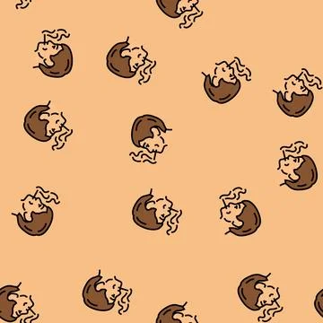 Kid smoking cigarette vector seamless pattern Stock Illustration