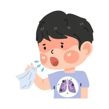 Kid sneeze because of flu Stock-Illustration