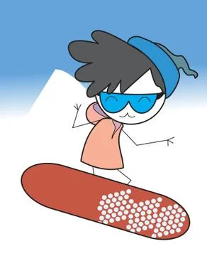 Kid snowboard Stock Illustration
