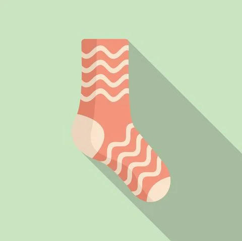Kid sock icon flat vector. Casual item Illustrazione stock