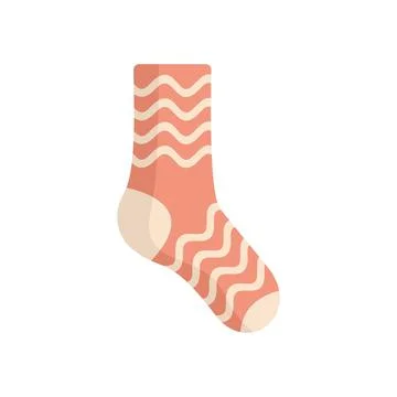 Kid sock icon flat vector. Casual item Illustrazione stock
