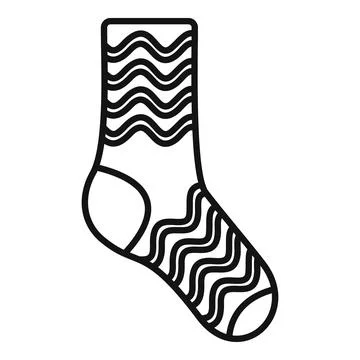 Kid sock icon outline vector. Casual item Illustrazione stock