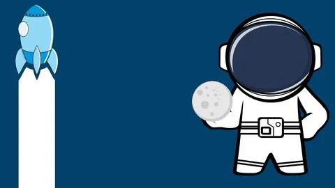 Kid spaceman cartoon background Stock Illustration