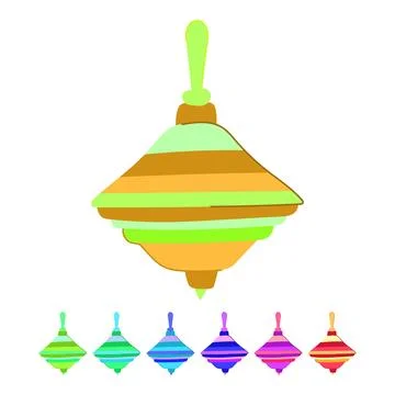 Kid spinning top vector cartoon graphic Stock Illustration