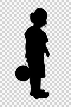Kid standing while holding a glove in one hand Stock Illustration