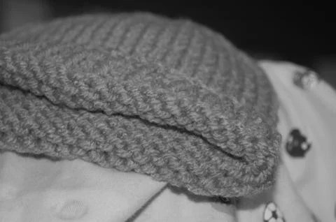Kid Stocking Cap Black and White Stock Photos