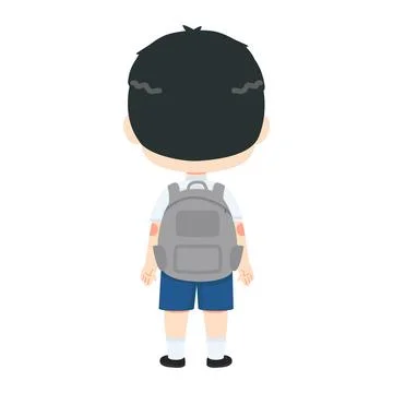 Kid student boy With A Backpack Illustrazione stock