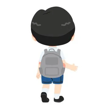Kid student boy With A Backpack Illustrazione stock