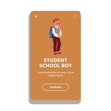 Kid student school boy vector Stock Illustration