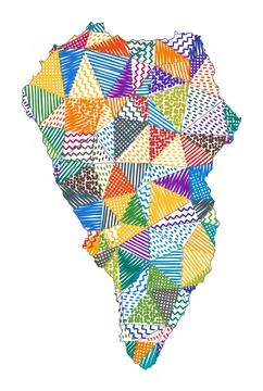 Kid style map of La Palma. Hand drawn polygons in the shape of La Palma. Ve.. Stock Photos