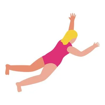 Kid swimming icon isometric vector. Water swim Illustrazione stock