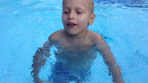Kid swimming in the pool Stock Footage 71669061