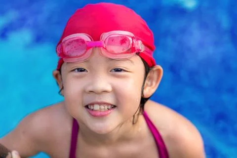 Kid in Swimming Pool Stock Photos