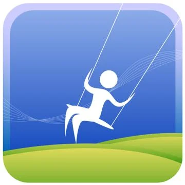 Kid on swing Stock Illustration