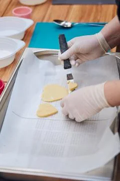 Kid taking part in baking workshop Stock Photos