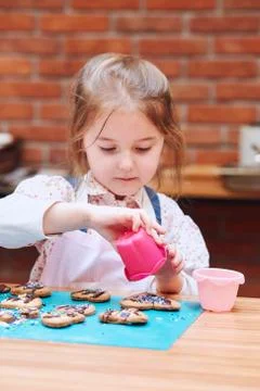 Kid taking part in baking workshop Stock Photos