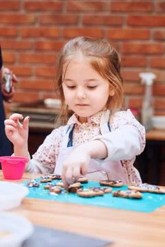 Kid taking part in baking workshop Stock Photos