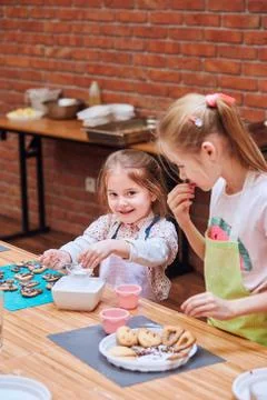 Kid taking part in baking workshop Stock Photos