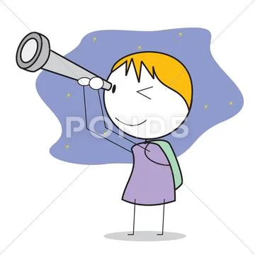 Kid telescope Stock Illustration