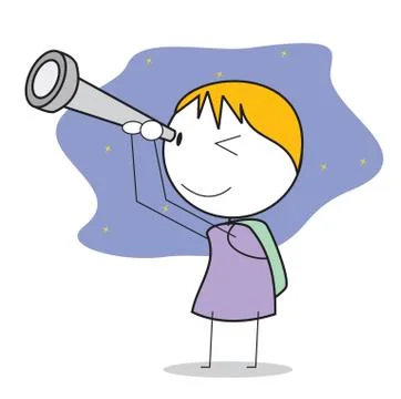 Kid telescope Stock Illustration