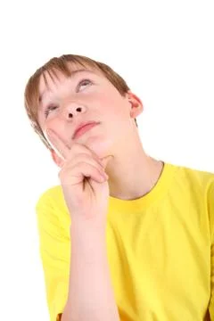 Kid thinking Foto stock