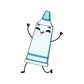 Kid toothpaste character cartoon vector illustration Illustrazione stock
