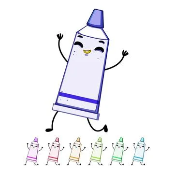 Kid toothpaste character cartoon vector graphic Illustrazione stock