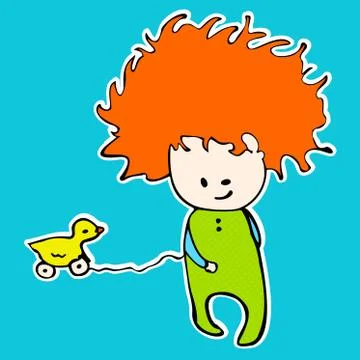 Kid with toy Stock Illustration