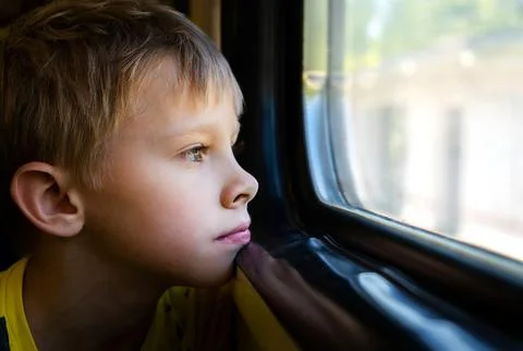 Kid in the Train Stock Photos