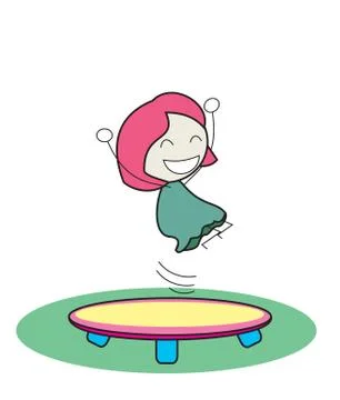 Kid trampoline Stock Illustration